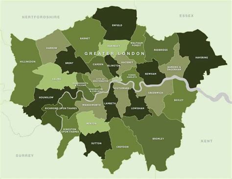 London Borough Map 2023 London Districts Map With Surrounding Areas