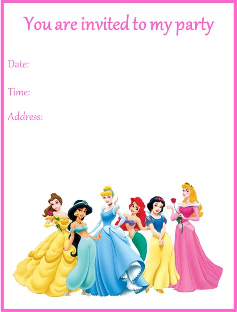Disney Princess Birthday Party Invitations Grochow