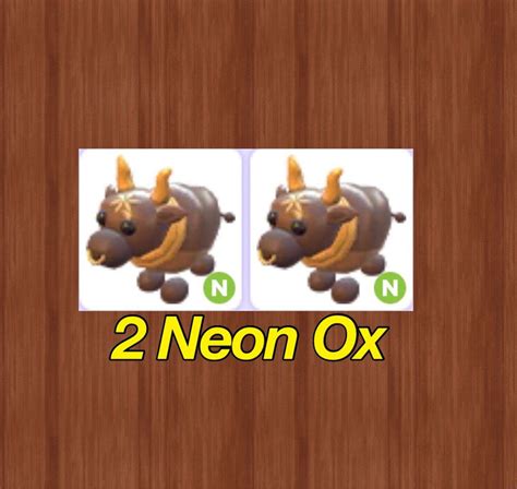 2 Neon Ox Adopt Me Roblox Video Gaming Video Games Others On Carousell