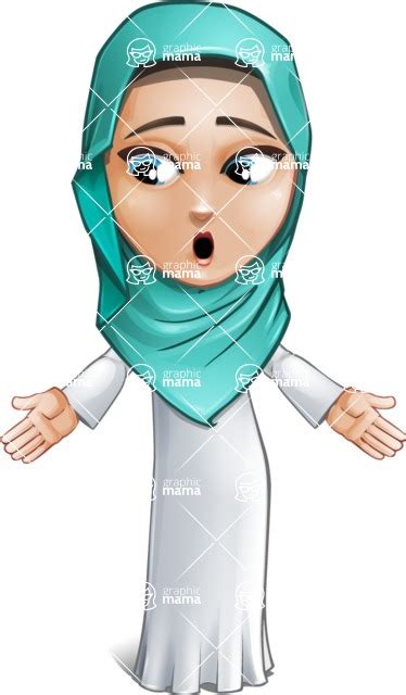 Cute Muslim Girl Cartoon Vector Character Aka Aida The Graceful Lost