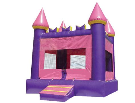 Pink Princess Castle Bouncehouse Kicks And Giggles Usa The Premiere Inflatable Moonwalk