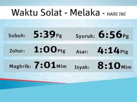 See more of malacca prayer times | waktu solat melaka on facebook. Waktu Solat - YouTube