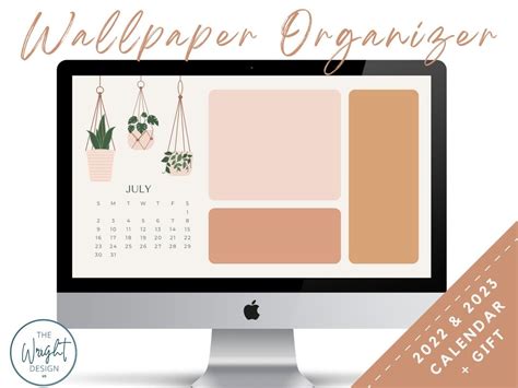 2022 2023 Pink Pastel Boho Desktop Wallpaper Organizer Etsy Desktop