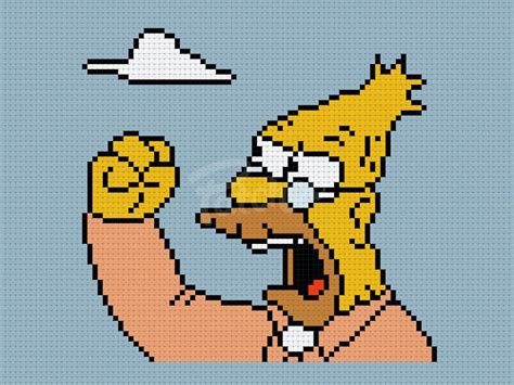 Old Man Yells At Cloud The Simpsons Cross Stitch Pattern Etsy Canada