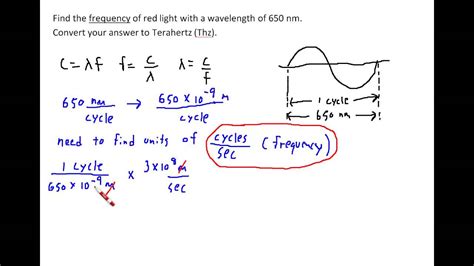 To find the wavelength of a wave, you just have to divide the wave's speed by its frequency. Find the Frequency of Light given its Wavelength - YouTube