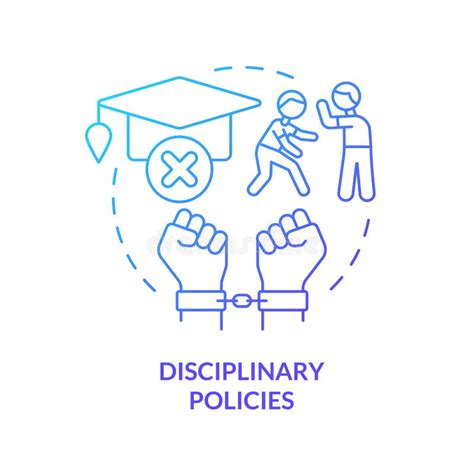 Disciplinary Policies Blue Gradient Concept Icon Stock Vector