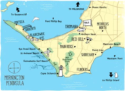 Mornington Peninsula Map Victoria Adam Turnbull Australian Travel