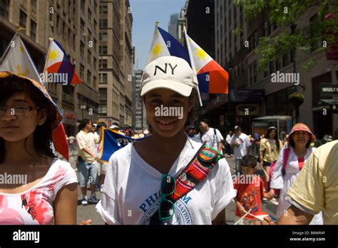 filipino americans from the tri state area march in the philippines independence day parade on