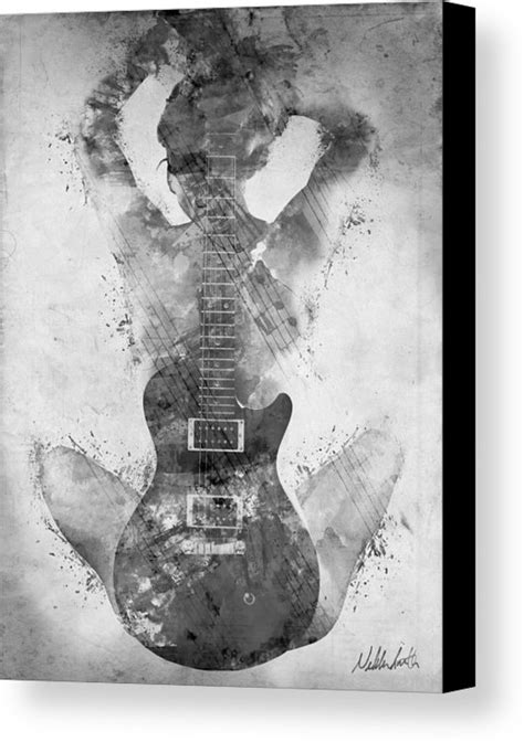 Guitar Siren In Black And White Canvas Print Canvas Art