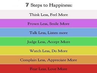 5 out of 5 stars. 7 Steps to happiness: think less, feel more. Frown less ...