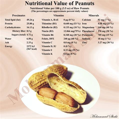 Nutritional Value Of Peanuts