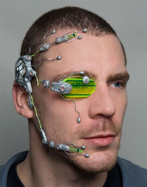 cybernetic head systems available time travel not included futuristic costume futuristic
