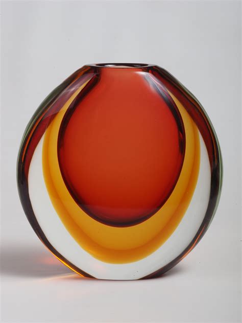 Wazon Murano Sommerso Glass Art Glass Mid Century Design