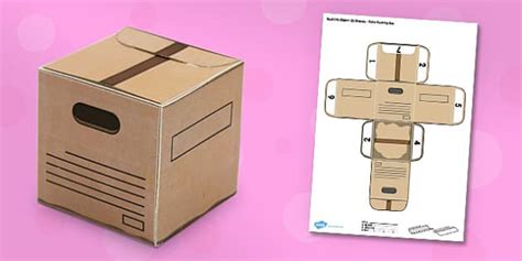 3d Cube Packing Box Cut Out And Make Paper Box Craft