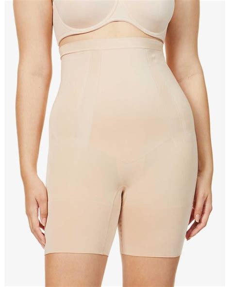 Spanx Oncore High Waist Mid Thigh Stretch Jersey Shorts In Natural Lyst