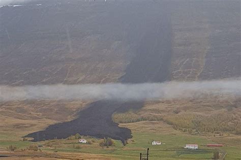 Eyjafordur Eyjafirði A Large Landslide In Iceland Yesterday The