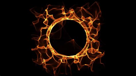 Fire Ring Burning Flames Circle Logo Stock Motion Graphics Sbv