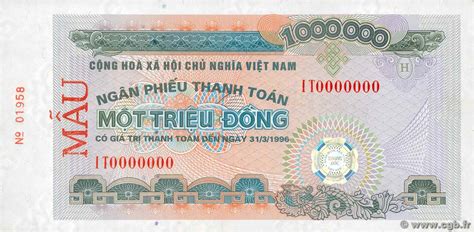 1000000 Dong Spécimen Vietnam 1996 P114s 4330505 Banknotes