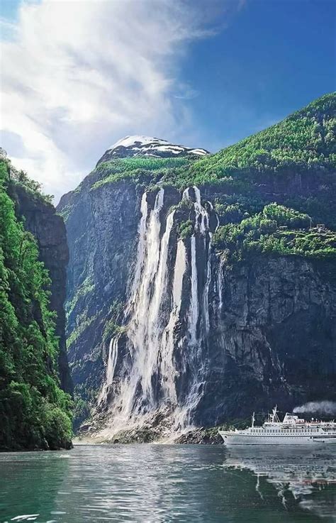 The Seven Sisters Waterfall Geiranger Norway Photo Snorre Aske
