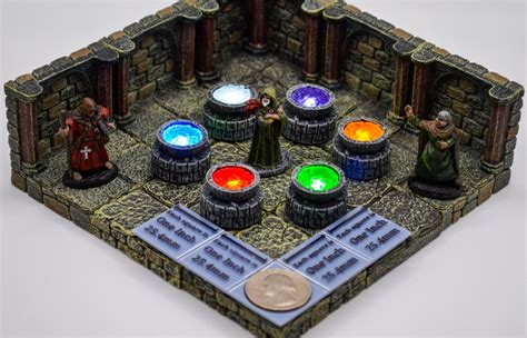Miniature 1 Elemental Brazier With Flickering Led Light For Dungeons