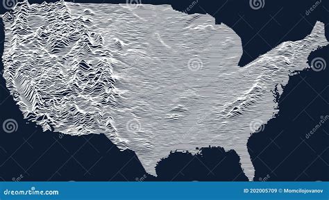 Topographic Map Of The United States Of America Stock Vector
