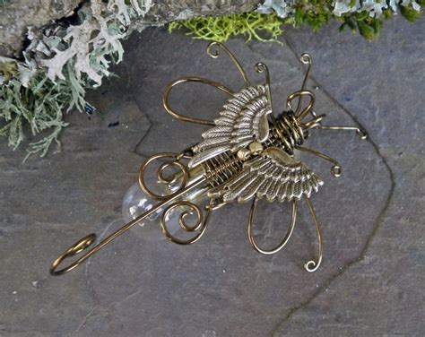 Gothic Steampunk Lightning Bug Pin Brooch With Wings And Etsy