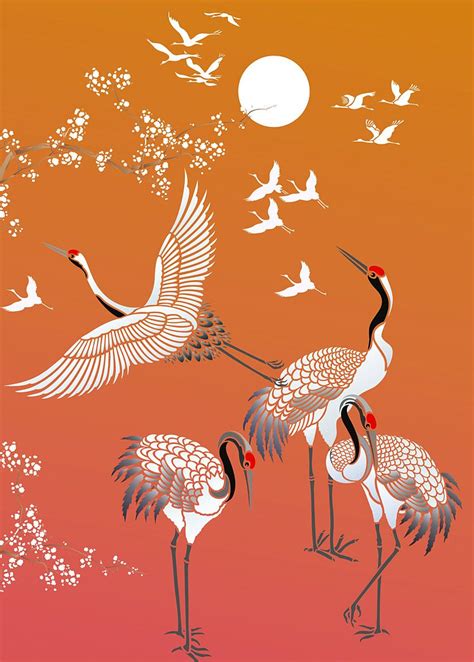 All Japanese Cranes Theme Pack Stencil Henny Donovan Motif Japanese