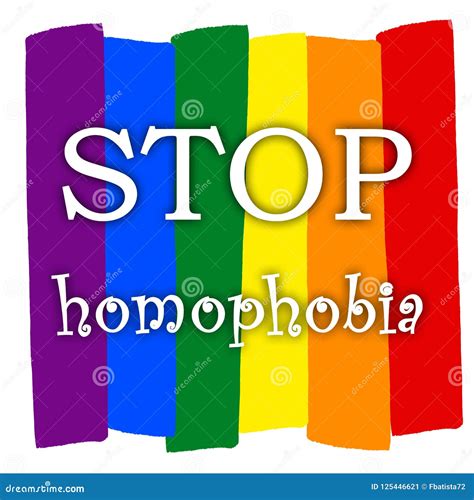 rainbow gay pride flag symbol of sexual minorities stop homophobia stock illustration