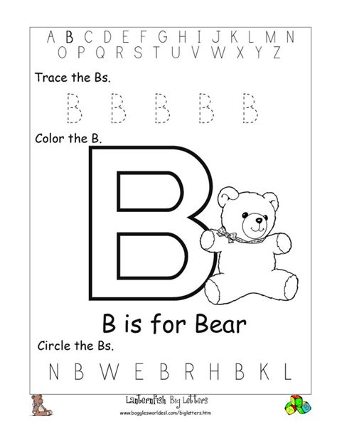 Letter B Worksheets Printable