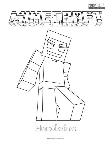 Minecraft Herobrine Coloring Page Fun Coloring Coloring Home