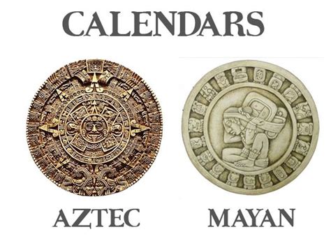 Aztec Vs Mayan Calendar Wheels Meso American Mayan Aztec Tob In