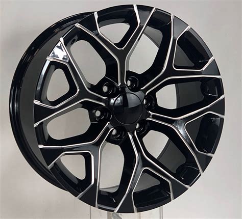 Chevy Gloss Black Milled Edge Snowflake 20 Inch Wheels