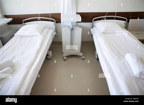 Hospital Ward With Clean Empty Beds Stock Photo Alamy