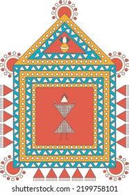 Warli Painting Indian Tribal Art Stock Vector Royalty Free