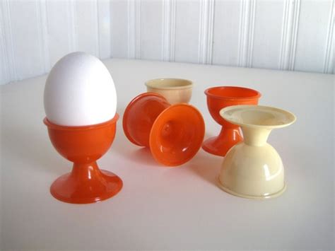 Vintage Egg Cups Hard Boiled Egg Holders Plastic Egg Cups