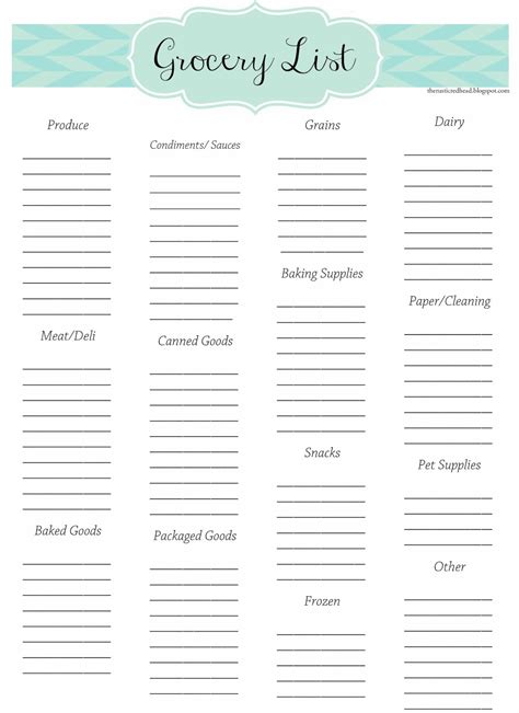 When do you need to get or order the food? THE RUSTIC REDHEAD: Grocery List & Weekly Menu Printables