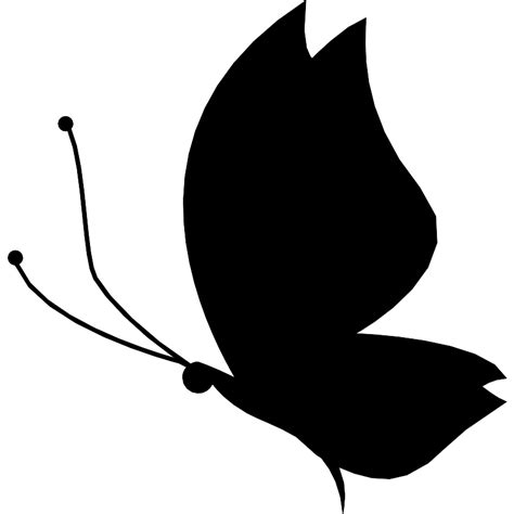 Butterfly Silhouette Side View Facing Left Vector SVG Icon - SVG Repo