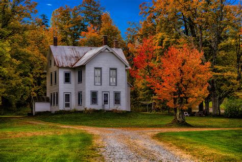House And Autumn Trees