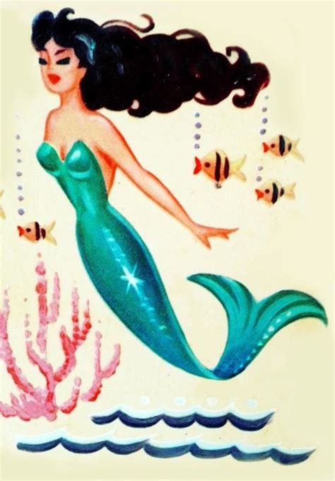 Vintagegal Vintage Mermaid Mermaid Decal Mermaid Art