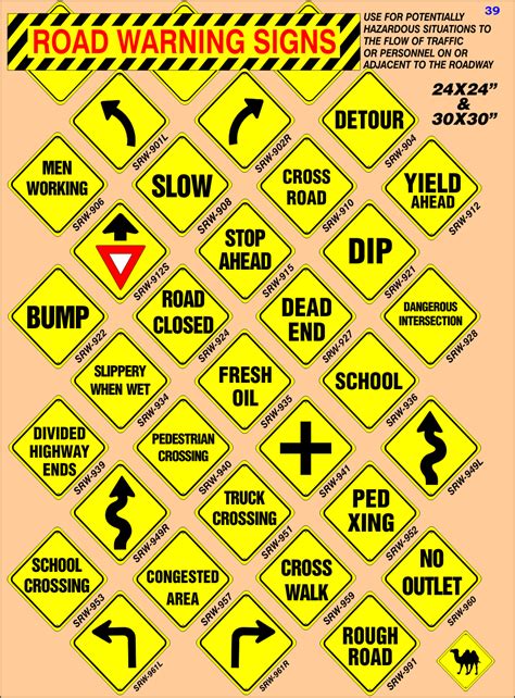 Warning Signs For Roads Clip Art Library