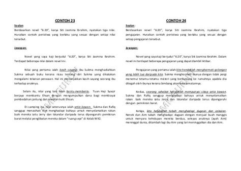 Contoh Jawapan Novel Pantai Kasih Spm