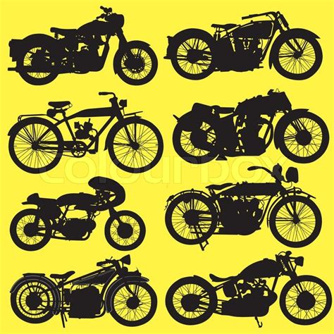 Clip Art Of Vintage Motorcycles Silhouettes Free Image Download