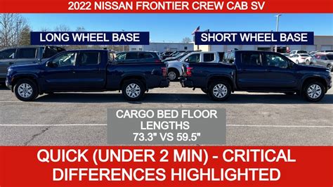 2022 Nissan Frontier Sv Crew Cab Long Bed Short Bed Comparison