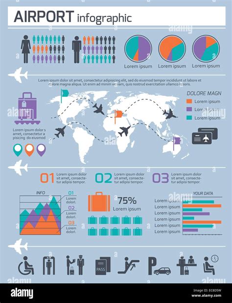 Airport Business Infographic Presentation Template Layout Design Work