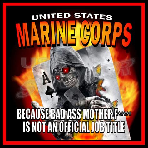 Us Marine Corps Bad Ass Grim Reaper Sticker Item M 109 Usa