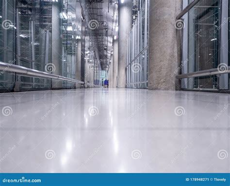 Passing Daylight Inside Office Building On Modern Glass Building