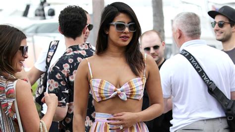 Priyanka Chopra Bikini Top Skirt Set Miami Holiday
