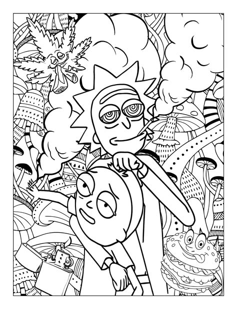 Rick And Morty Coloring Book A Fun Coloring Book For Etsy