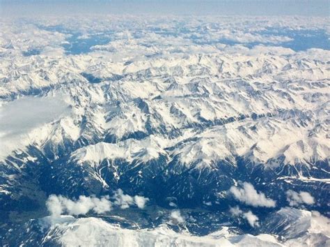 Spectacular View Of The European Alps From A Plane Window