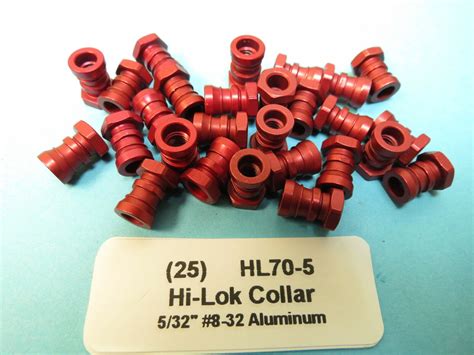 25 New Hl70 5 Hi Lok Collars For 532” Pins 8 32 Aircraft Aerospace